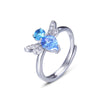S925 sterling silver with zircon bee design element, creative personality, lively and cute, open and adjustable ring
