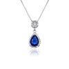 s925 sterling silver diamond retro temperament sapphire pendant fashionable and elegant high-end necklace