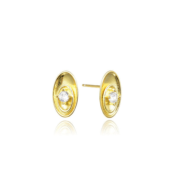 S925 prata esterlina diamante simples geométrico redondo zircão brincos moda elegante temperamento estilo versátil brincos