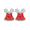 S925 pure silver Christmas red bell design element earrings Surprise carnival fashion simple high-end earrings