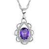 s925 sterling silver inlaid zircon pendant exquisite fashion advanced deep purple zircon pendant necklace