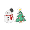 S925 pure silver Christmas tree snowman design element earrings Surprise carnival fashion high-end earrings