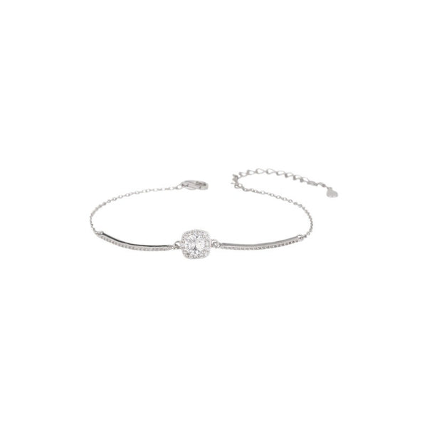 S925 sterling silver 50 point moissanite bracelet light luxury exquisite temperament diamond full diamond square high-end fashion jewelry