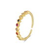S925 prata esterlina colorido zircão anel luz luxo moda doce temperamento linha de diamantes colorido zircão aberto anel ajustável