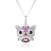 S925 sterling silver diamond zircon lion dance necklace pendant diamond retro national trend element fashion personality necklace