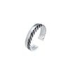 s925 sterling silver retro Thai silver personality creative open adjustable ring