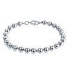 Pulseira de contas de bola de prata esterlina S925 luz temperamento de luxo pulseira de moda simples