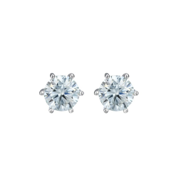 S925 sterling silver 50 points moissanite earrings six claw single diamond elegant temperament fashion simple earrings earrings