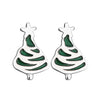 S925 pure silver Christmas tree design element earrings Surprise carnival fashion design high-end earrings