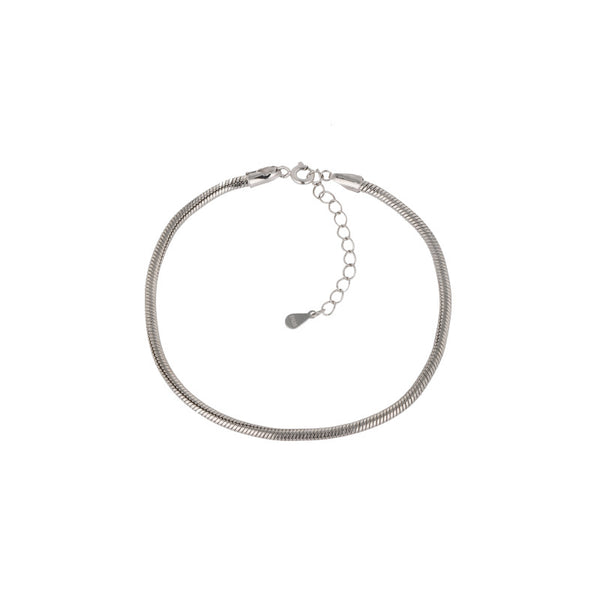 Pulseira de osso de cobra de prata esterlina s925, pulseira de prata fina, estilo frio simples, hip hop, pulseira de casal versátil